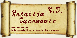 Natalija Ducanović vizit kartica